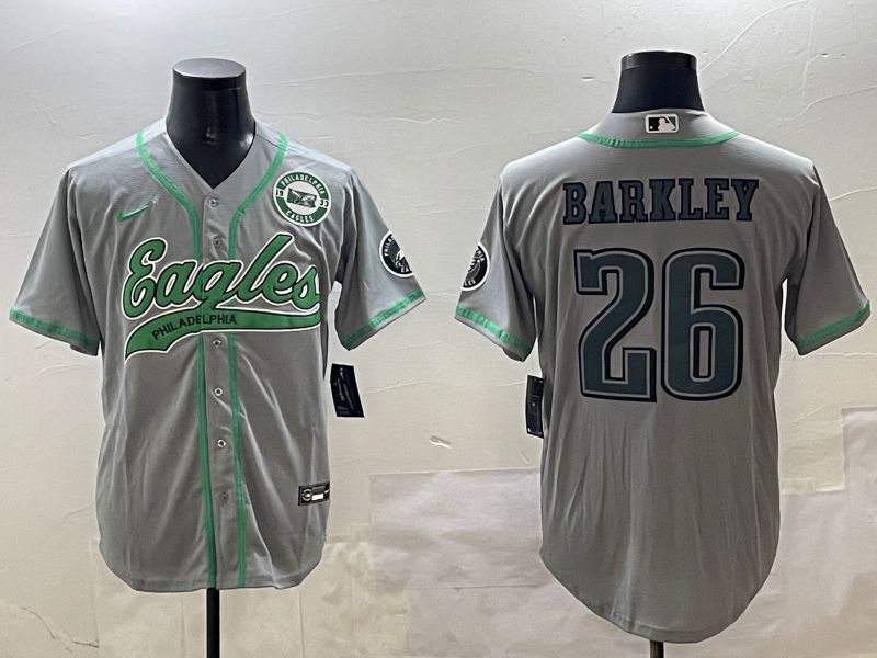 Men Philadelphia Eagles #26 Barkley Grey Jointly Name 2025 Nike Limited NFL Jersey style 6->philadelphia eagles->NFL Jersey